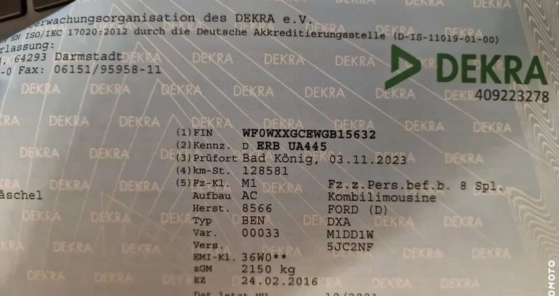 Ford Grand C-MAX cena 39700 przebieg: 134143, rok produkcji 2016 z Borek Wielkopolski małe 781